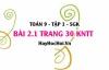Bài 2.1 trang 30 Toán 9 tập 1 Kết nối tri thức